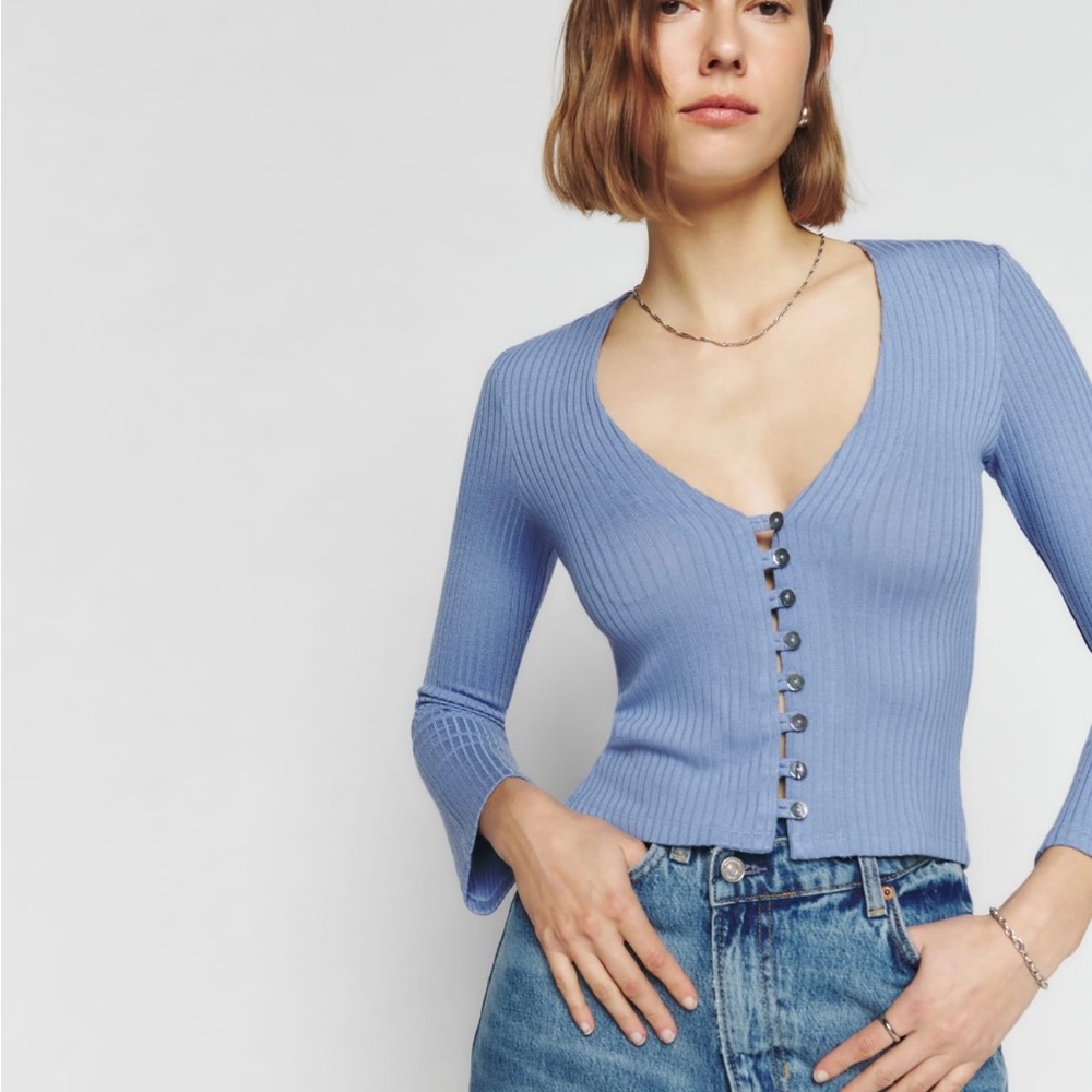 Reformation, Gellar Knit Top, S, color: Viola